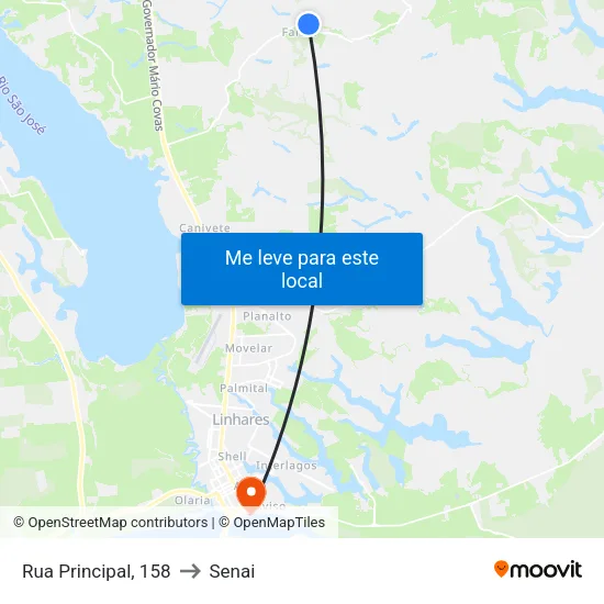 Rua Principal, 158 to Senai map