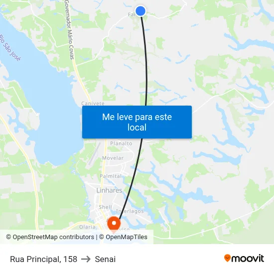 Rua Principal, 158 to Senai map