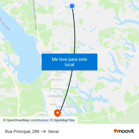 Rua Principal, 288 to Senai map