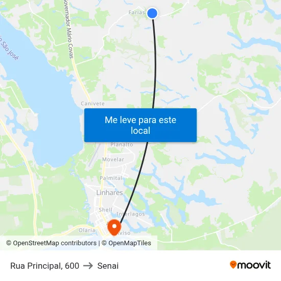 Rua Principal, 600 to Senai map