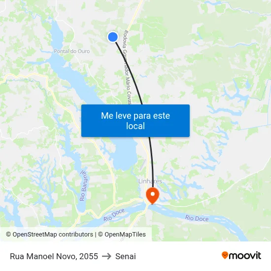 Rua Manoel Novo, 2055 to Senai map