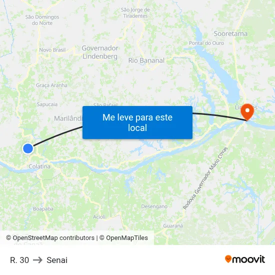 R. 30 to Senai map