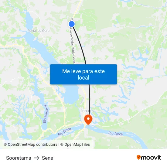 Sooretama to Senai map