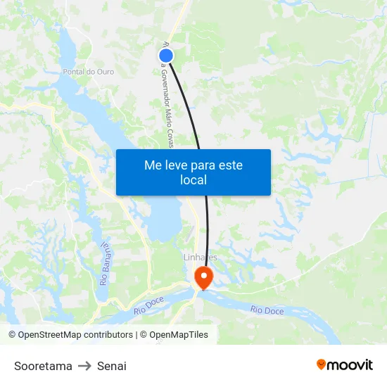 Sooretama to Senai map