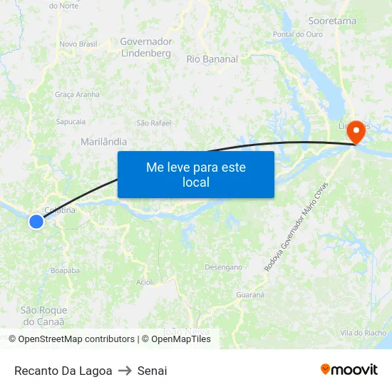 Recanto Da Lagoa to Senai map