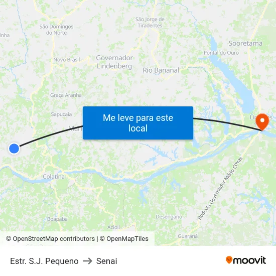 Estr. S.J. Pequeno to Senai map