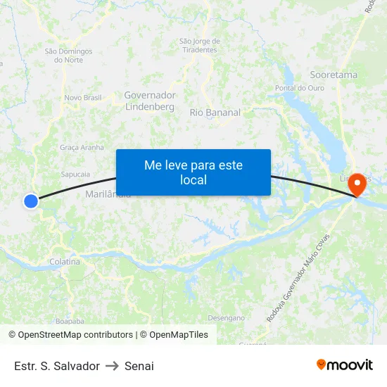 Estr. S. Salvador to Senai map