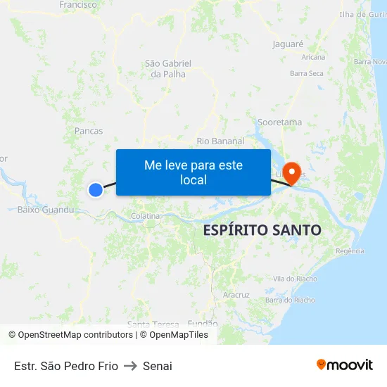 Estr. São Pedro Frio to Senai map