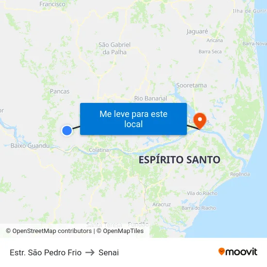 Estr. São Pedro Frio to Senai map