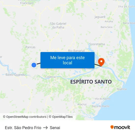 Estr. São Pedro Frio to Senai map