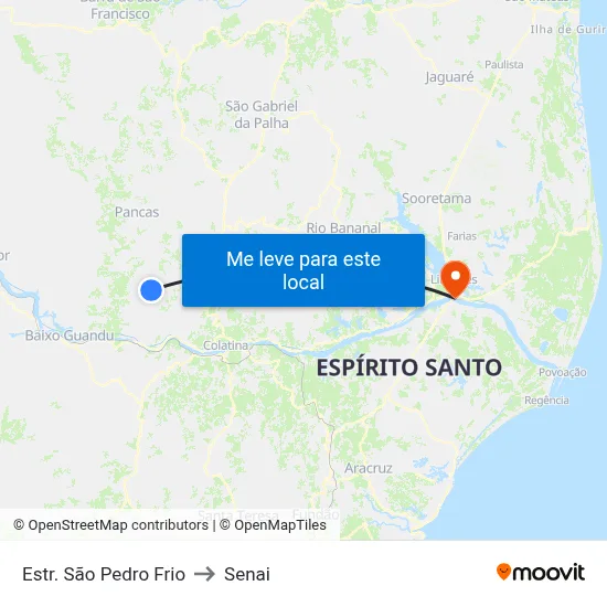Estr. São Pedro Frio to Senai map