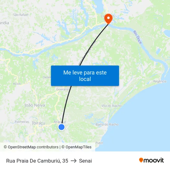 Rua Praia De Camburiú, 35 to Senai map