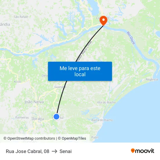 Rua Jose Cabral, 08 to Senai map