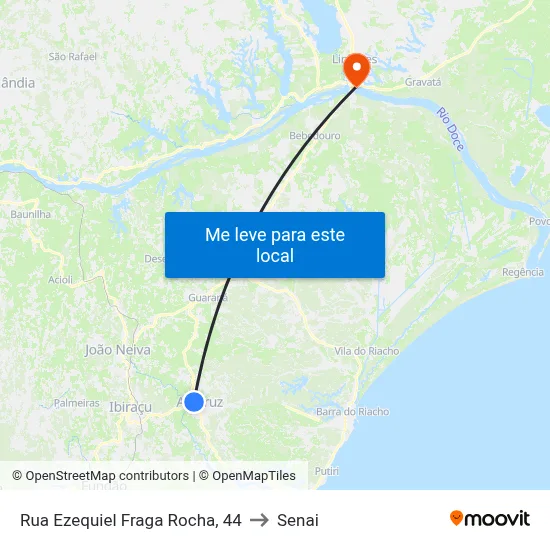 Rua Ezequiel Fraga Rocha, 44 to Senai map