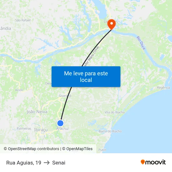 Rua Aguias, 19 to Senai map