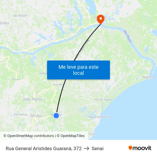 Rua General Aristides Guaraná, 372 to Senai map