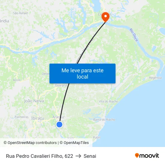 Rua Pedro Cavalieri Filho, 622 to Senai map