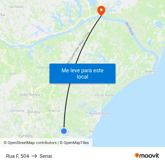 Rua F, 504 to Senai map