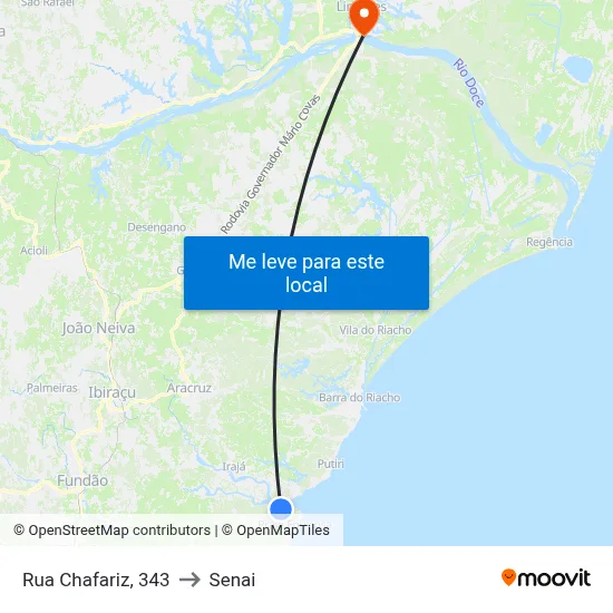 Rua Chafariz, 343 to Senai map