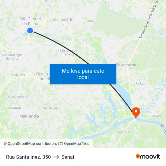 Rua Santa Inez, 350 to Senai map