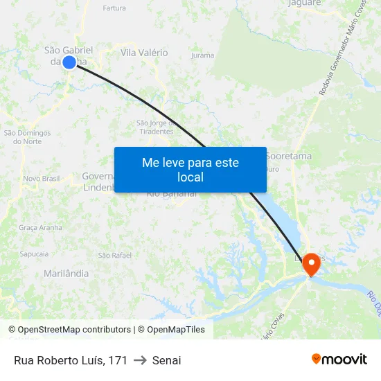 Rua Roberto Luís, 171 to Senai map