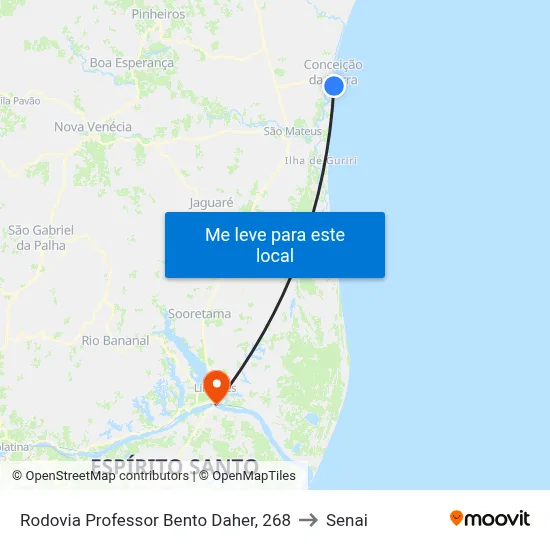 Rodovia Professor Bento Daher, 268 to Senai map