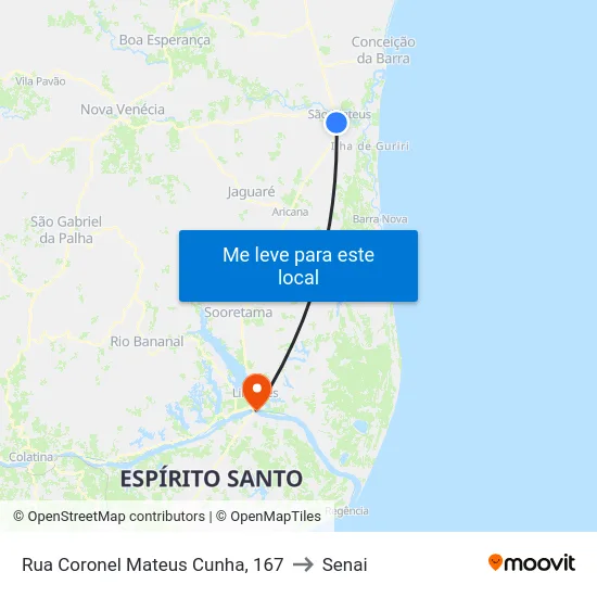 Rua Coronel Mateus Cunha, 167 to Senai map