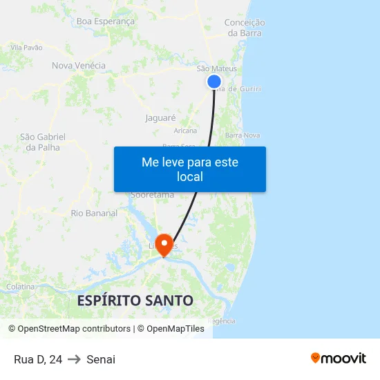 Rua D, 24 to Senai map