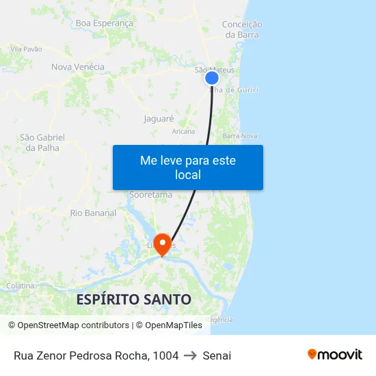 Rua Zenor Pedrosa Rocha, 1004 to Senai map