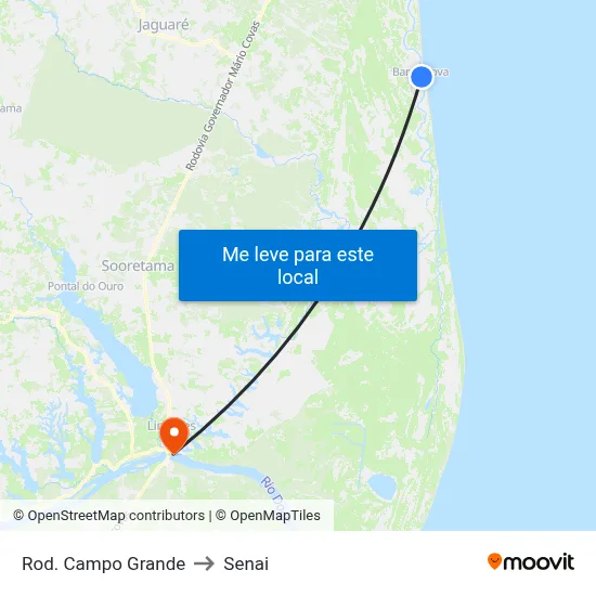 Rod. Campo Grande to Senai map