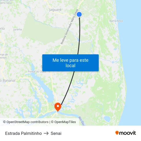 Estrada Palmitinho to Senai map