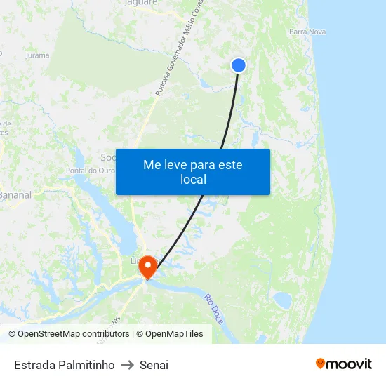 Estrada Palmitinho to Senai map