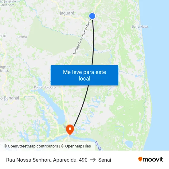 Rua Nossa Senhora Aparecida, 490 to Senai map