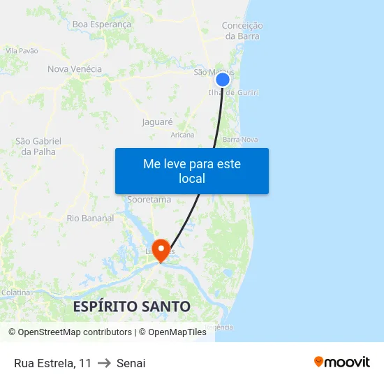 Rua Estrela, 11 to Senai map