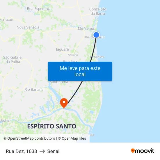 Rua Dez, 1633 to Senai map