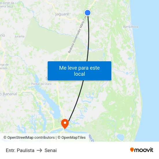Entr. Paulista to Senai map