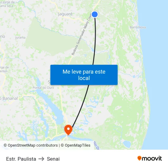 Estr. Paulista to Senai map