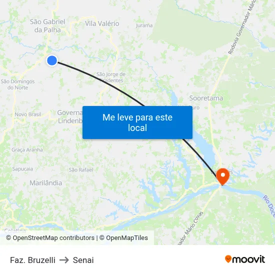 Faz. Bruzelli to Senai map