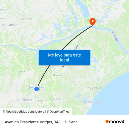 Avenida Presidente Vargas, 348 to Senai map