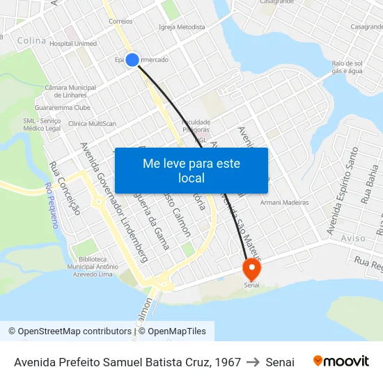 Avenida Prefeito Samuel Batista Cruz, 1967 to Senai map