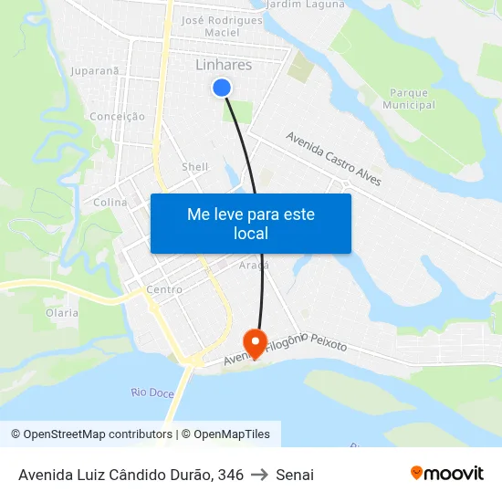 Avenida Luiz Cândido Durão, 346 to Senai map