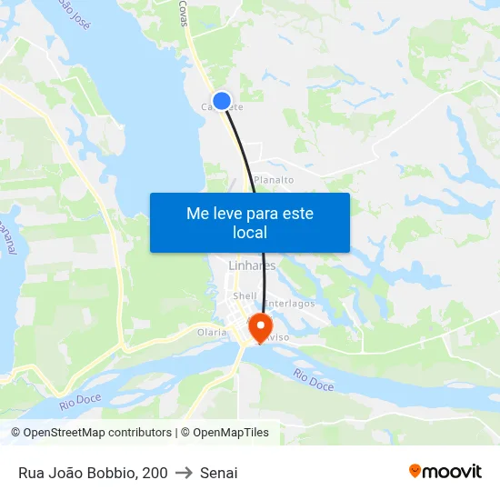 Rua João Bobbio, 200 to Senai map