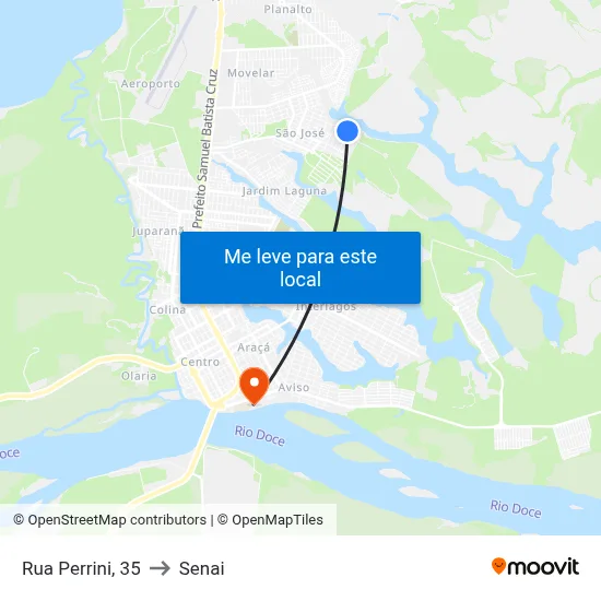 Rua Perrini, 35 to Senai map