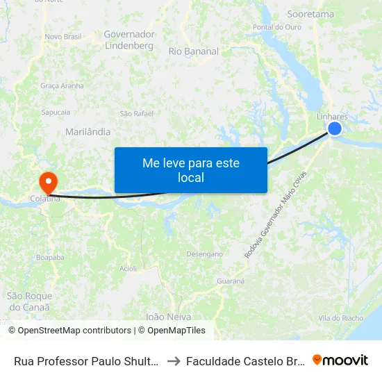 Rua Professor Paulo Shultz, 446 to Faculdade Castelo Branco map