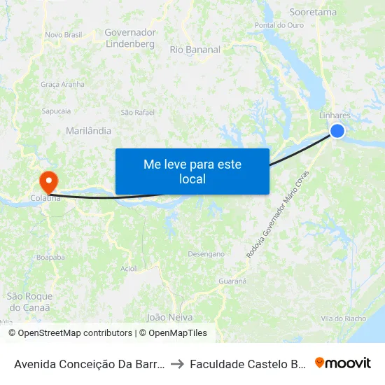 Avenida Conceição Da Barra, 720 to Faculdade Castelo Branco map