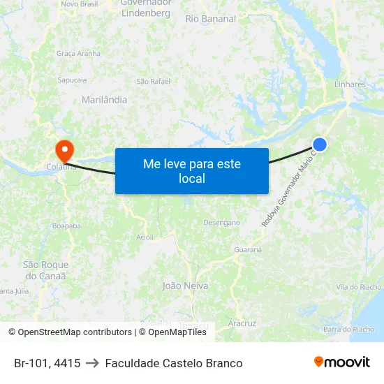 Br-101, 4415 to Faculdade Castelo Branco map