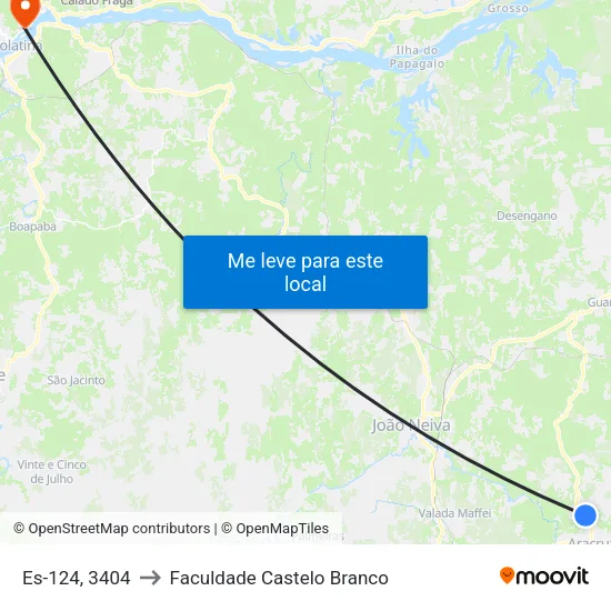 Es-124, 3404 to Faculdade Castelo Branco map