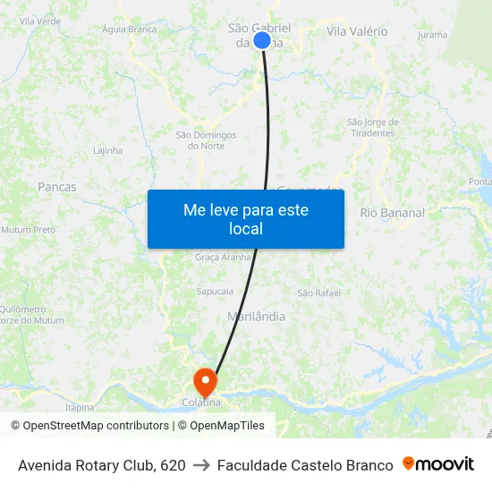 Avenida Rotary Club, 620 to Faculdade Castelo Branco map