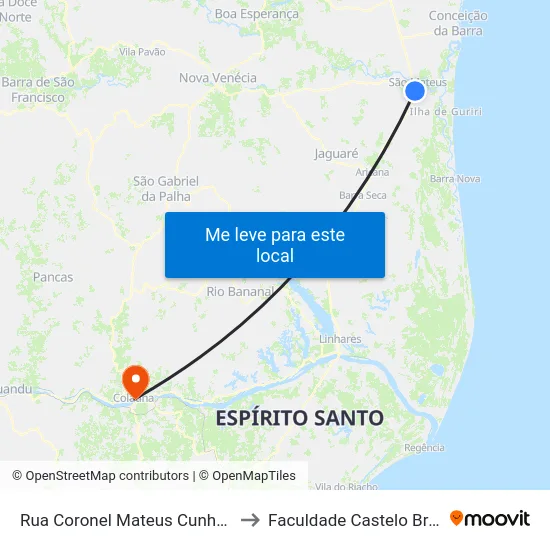 Rua Coronel Mateus Cunha, 605 to Faculdade Castelo Branco map