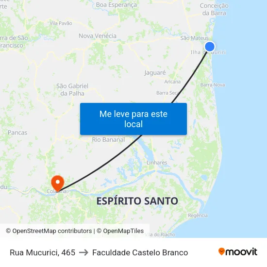 Rua Mucurici, 465 to Faculdade Castelo Branco map